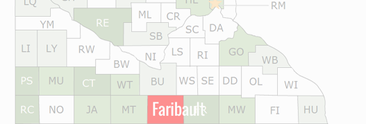 Faribault County Map